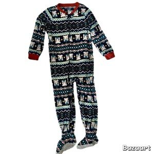 5T Boys Blue Rocketship Footie Pajamas Carters